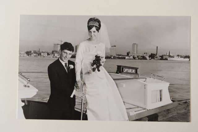 Derek and Joyce Faulds on their wedding day.