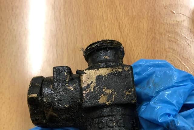 A gas cylinder was found in a nearby field. Picture: Hampshire Fire and Rescue Service