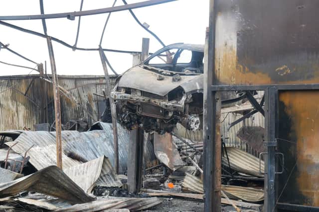 Damage has been done to this car repair workshop at Furze Hill Farm, Sheepwash Lane, including a Ford RS2000. Picture: Habibur Rahman (030119)