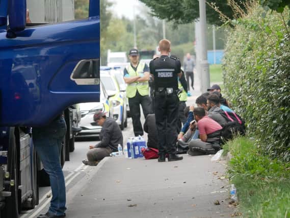 Police dealing with 31 suspected illegal immigrants found in lorry in Quartremaine Road, Copnor, in September last year

Picture : Habibur Rahman