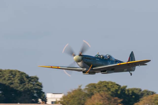 MK IX Spitfire G-ILDA SM520 over Solent Airport