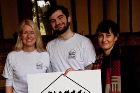 RRN Chairwoman Julia Thistleton-Smith, left, and co chair Karen Wallace with Syrian refugee Maf Youse