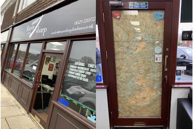 Razor Sharp Barbers in Miller Drive, Fareham was broken into