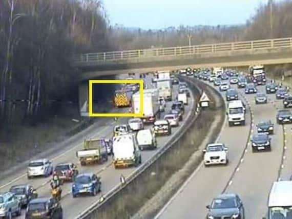 Traffic camera footage from the scene. Picture: Highways England