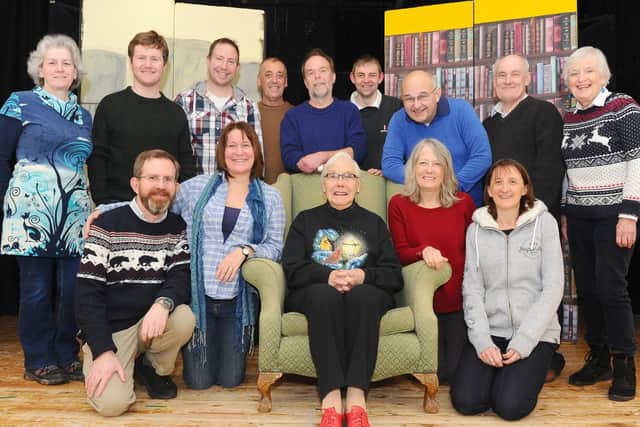 Horndean Amateur Theatrical Society with Betty, centre. The society celebrated their 70th anniversary in 2018.