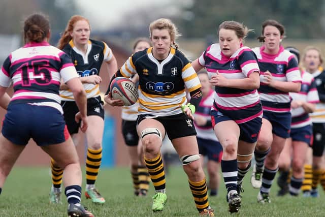 Keeta Rowlands charges forward during the derby win for the Valkyries against Havant. Picture: Chris Moorhouse