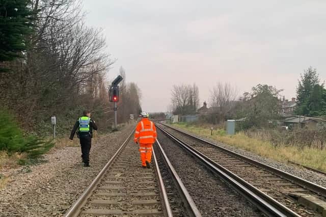 Police worked with British Transport Police and Network Rail to catch those who jumped from the back of a lorry. Picture: @HantsPolRoads