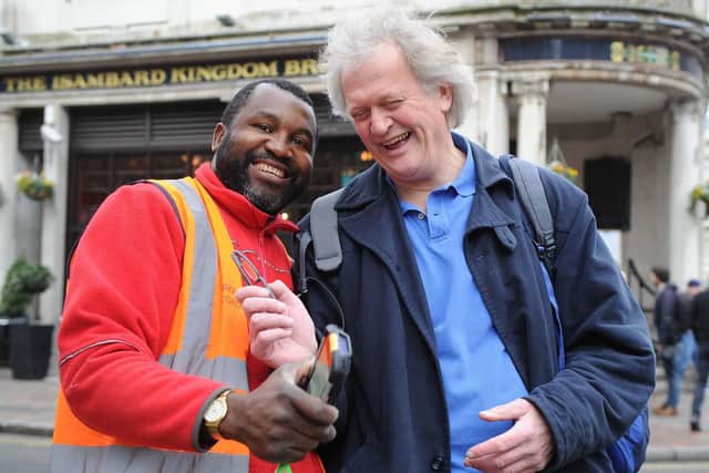 Tim Martin after posing for a selfie 
Picture: Habibur Rahman