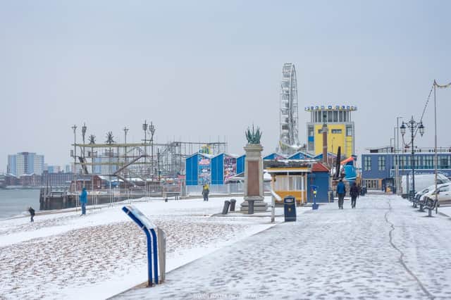 Last year's snow at Clarence Pier in Southsea
Picture: Shaun Roster