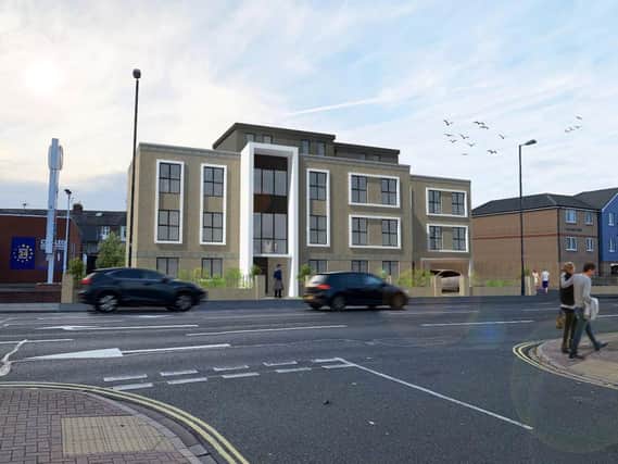 A CGI of the proposed 12 flat development on the former Mr Pickwick pub. Courtesy of HRP Architects