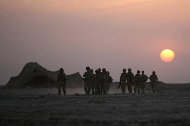 A screen shot of the footage from Chosen Men of soldiers on operations