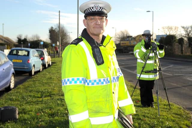 Sargent Rob Heard of the Road Safety Team. Picture: Habibur Rahman