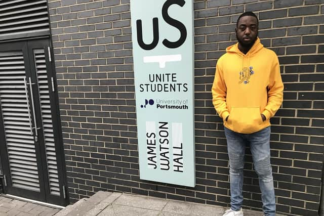 University of Portsmouth student and James Watson Hall resident Ekoka Camara. Picture: Byron Melton