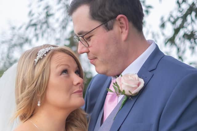 The newlyweds pose for their wedding pictures. Picture: Carla Mortimer Photography