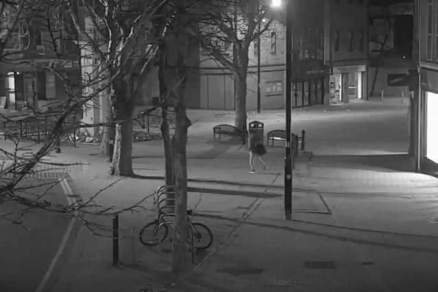 CCTV image of Kumar approaching the Cenotaph in Swindon. Picture: Wiltshire Police