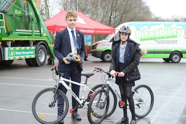 Michael Newham Wnuk, 16,  and Maisie Godden-Hall, 13, who have both been the victims of cycling accidents.
Picture: Habibur Rahman