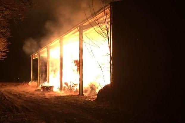 Fire at Spurlings Farm. Portchester Fire Station