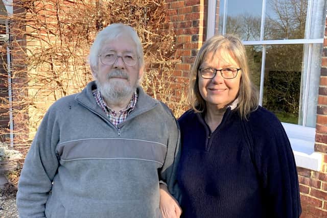 Tony Aubrey, 77, and his wife Mary-Rose Aubrey, 69, of Sprulings Road. They lived next door to the barn that was ravaged by fire.