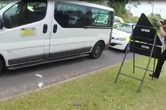 Moment police shot an armed man. Picture: Durham Constabulary