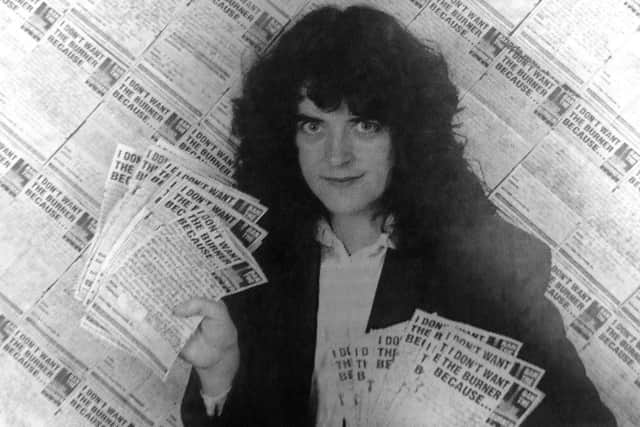 The chairman of the Ban The Burner campaign Sarah Fry with some protests sent to The News Centre.