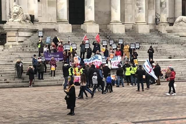 Protesters in Guildhall Square, Portsmouth, on Saturday, January 19 demanding a general election to break the Brexit deadlock. Picture: Millie Salkeld