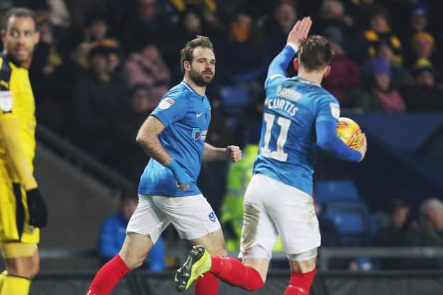 Substitute Brett Pitman was on the mark for Pompey Picture: Joe Pepler