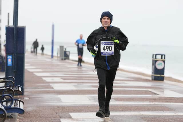 Phil Hewitt taking part in the Portsmouth Coastal Marathon.