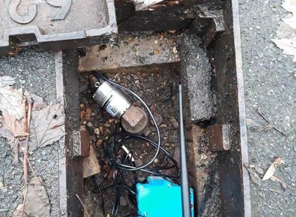 A PermaNET+ device. These sensors and data loggers are installed easily with no digging required via fire hydrant chambers