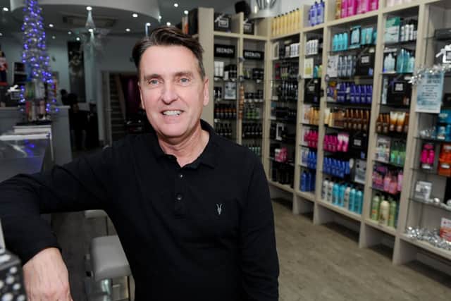 Pictured is: Mark Symonds, co-owner of Crew Salon Edinburgh Road, Portsmouth.
Picture: Sarah Standing (180846-2186)