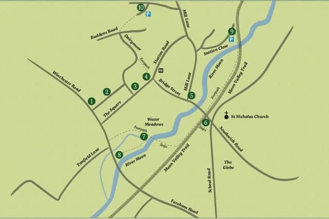 A map of where the boards will be located in Wickham. Picture: Wickham Parish Council