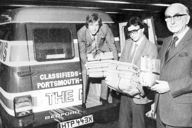 Left to right are Martin Morrall, Mark Broad and Editor of the News  Mr H.A. Faircloth with signed petitions.