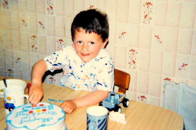 Award winning chef, Gary Pearce, baking a cake on his fifth birthday