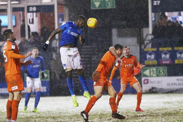 Omar Bogle impressed on his Pompey debut. Picture: Joe Pepler