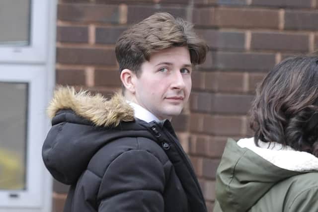 Oliver Barnard after leaving Portsmouth Crown Court
(020119-1)