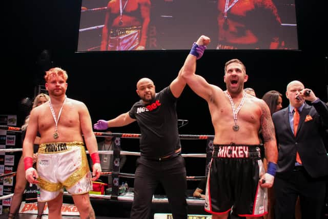 Mickey Parker celebrates his win over Jamie Proctor. Picture: Dan Harbut Photography