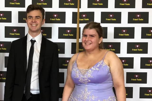 Lewis Hine and Megan Wilson at the Friend Finder prom at Portsmouth Guildhall in 2017. Picture: Emma Hine