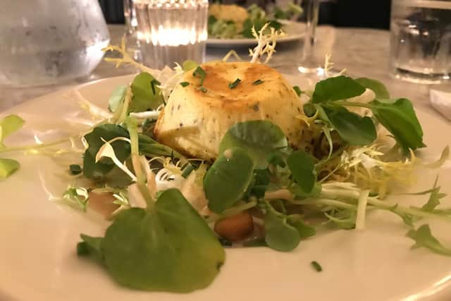 The port salut and caramelised onion souffle at Cafe Rouge at Gunwharf Quays, in Portsmouth