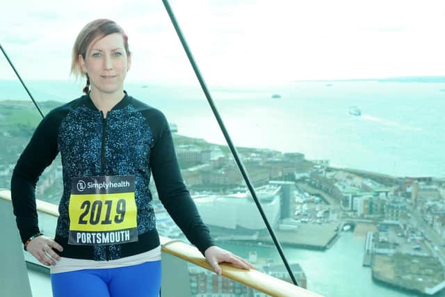 Lisa Dunkley, 38 from Fareham, pictured at the launch of the Great South Run at the Spinnaker Tower in Portsmouth on Thursday. Picture: Sarah Standing (310119-7865)