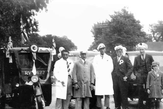 Milk delivery float dressed overall for Coronation of king George VISeen dressed overall for the coronation of King George VI in 1937 is a Hayling Island milk float. Photo: Denise Baker collection.