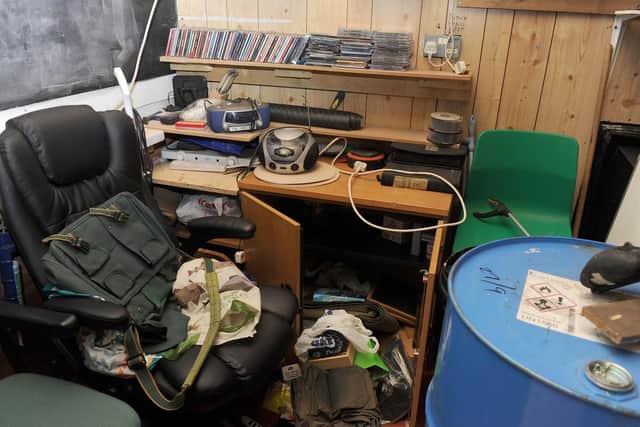 Damage to one of the cupboards at the Horizon Angling Club for the Disabled. Picture: Habibur Rahman