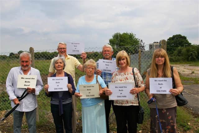 Ann Buckley, second-right, with fellow campaigners at the Oak Park site