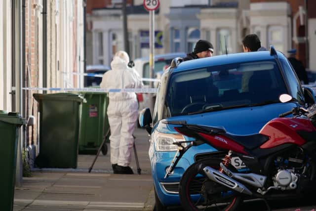 Police in Hudson Road, Somers Town after the shooting
Picture: Habibur Rahman