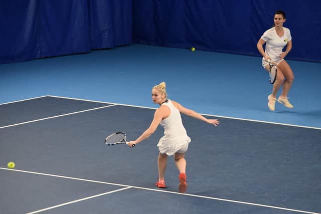 Kelly Burge and April Brown competing for Lee-on-the-Solent in the National Premier League