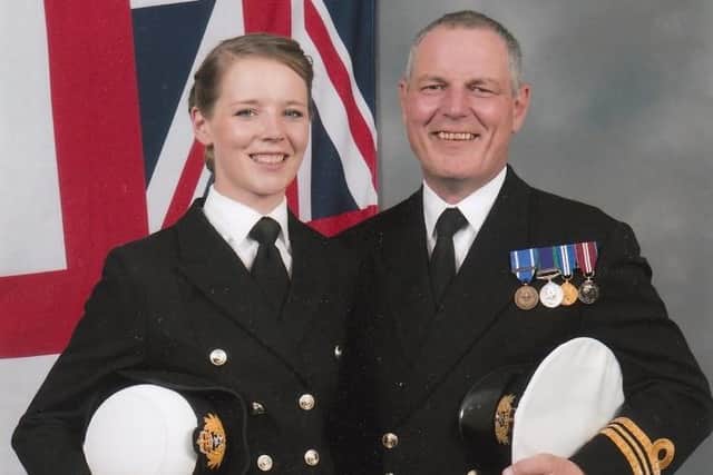 Late father and daughter Andy and Anna Bolam, from Cowplain, who both served in the Royal Navy. Allison Bolam, Anna's mother and Andy's wife, received two Royal Navy and Royal Marines Charity bereavement grants following their deaths.