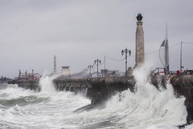 Strong winds and a fierce sea in Southsea on Friday morning
Picture: Habibur Rahman