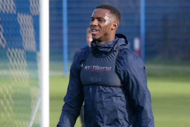 Viv Solomon-Otabor during Pompey training. Picture: Habibur Rahman