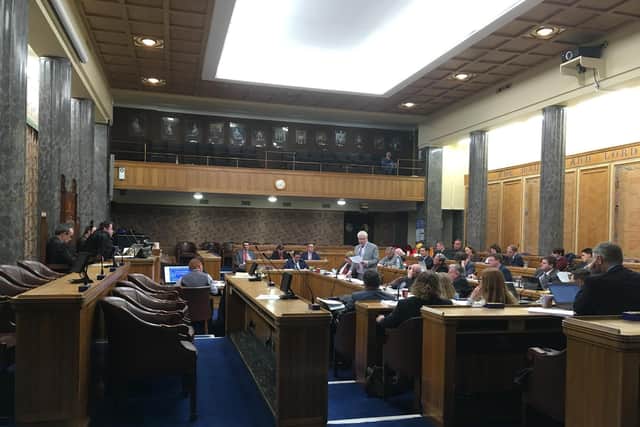 Council leader Gerald Vernon-Jackson at yesterday's council meeting