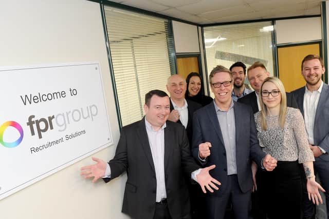 FPR Group Recruitment Solutions has been placed in the top 50 fastest growing recruitment companies in the UK
Pictured is: (back l-r) Jeff Miller, manager, Tracy De Pass, manager, Neil Williams, senior consultant, Dariusz Sygulski, senior operations manager and James Hounslow, senior consultant with (front l-r) Paul Simpson, sales director, Mark Foster, managing director and Jo Beech, senior consultant.
Picture: Sarah Standing (040219-8392)