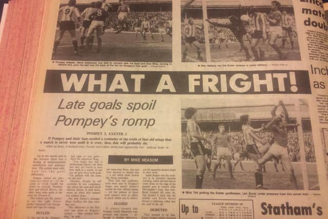 Pompey hang on for victory against Exeter - the back page of The News two days after the game