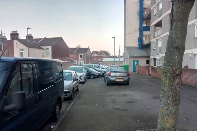 Residents parking their cars on the pavement due to King Albert Road being full.
